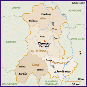 Map of Auvergne