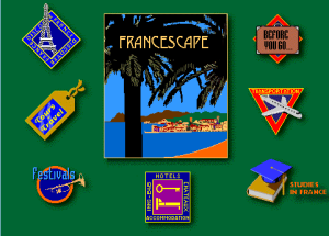 One of the first screens for nascent France.com circa 1994
