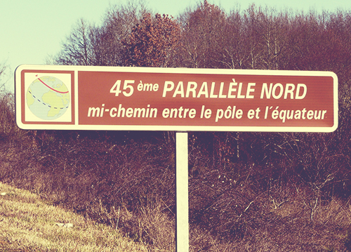 45th parallel north in France