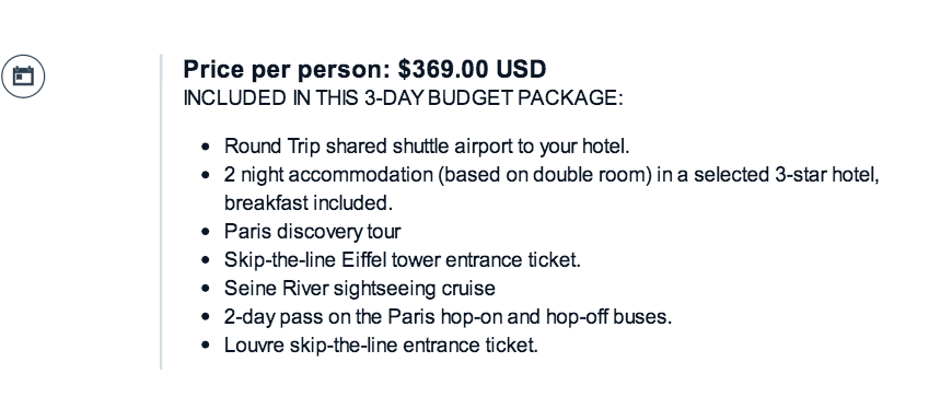 Included in France.com travel packages